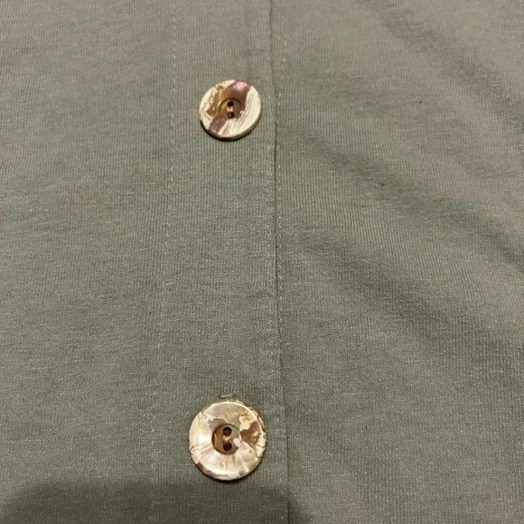 Enchante Long Sleeve Sage Knit Women’s L Button Front Peasant Boho Casual Tunic - Picture 8 of 8